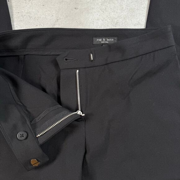 Rag & Bone Rebecca zip cuff slim leg pants in black stretch cotton blend size 0 - Picture 7 of 9